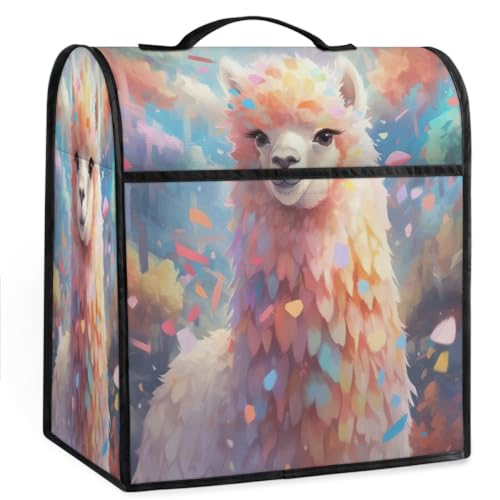 Coffee Maker Cover Colorful Alpaca Kitchen Appliance Covers Small Appliance Covers Blender Cover Juicer Cover Dust Covers for Kitchen Appliances with Top Handle and Pockets,Washable,C142
