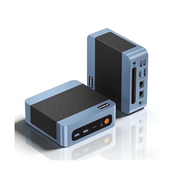 BOSGAME E5 Mini-PC Bureau-Maison, Ryzen 5300U (Surpasse 4300U/N100, Jusqu'à 3.8GHz), Mini Ordinateur, 16Go DDR4, 512Go SSD PCIe3.0, Double RJ45 LAN, Triple Affichage, Wi-Fi5/BT5.0, Mini de Bureau
