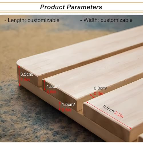 Square Teak Wood Shower Mat 20 24 26 30 32 36 40 44 Inch, Waterproof Bathroom Floor Mats Or Bathroom, Bathtub, Spa, Sauna, Pool, Indoor and Outdoor Use,Customizable Size(32x32in(81x81cm))