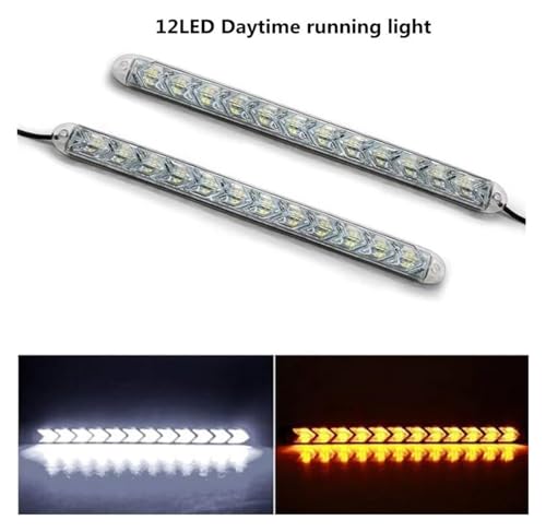 Piloto trasero coche 12V con luces de circulación diurnas DRL e intermitentes flujo flechas ámbar 5