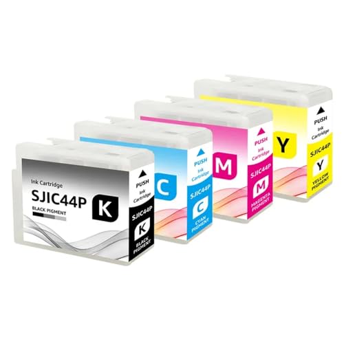 Cartuccia dinchiostro compatibile SJIC44P con chip per stampante per etichette a colori CW-C4030 T52Q1 T52Q2 T52Q3 T52Q4BK C M Y