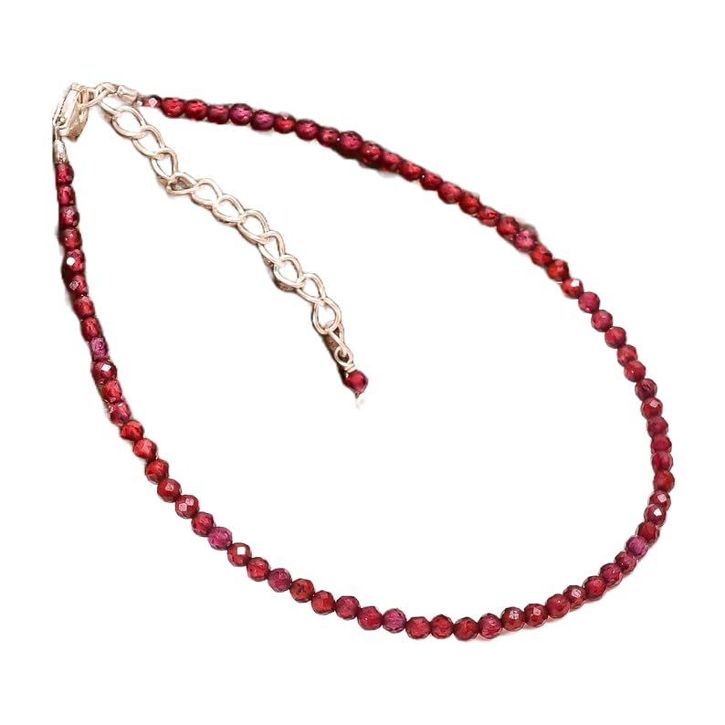 Bracelet grenat rhodolite en argent 925, le cadeau idéal et délicat