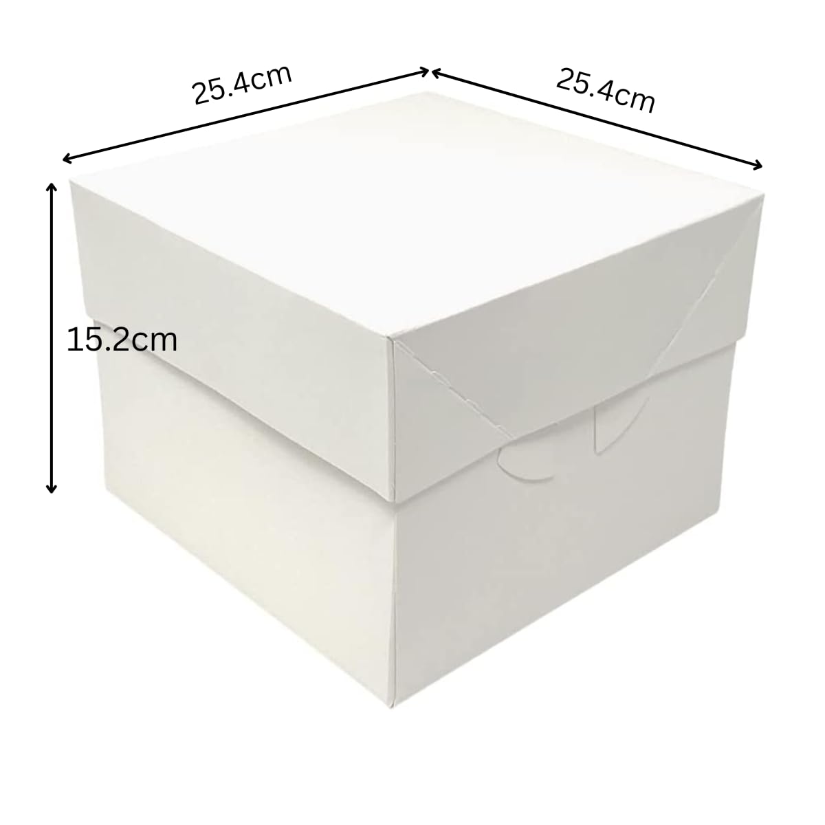 Decoraciondulce - Pack de 10 Caja Blanca para Transportar Tartas con Tapas (25.4 X 25.4 X 15.2 Cm.)