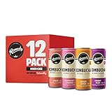 Remedy Kombucha Tea - 4 Flavour Mixed Pack - Sparkling Live Cultured, Naturally Sugar Free Soft Drink - Probiotic for Gut Health - 12 x 250ml