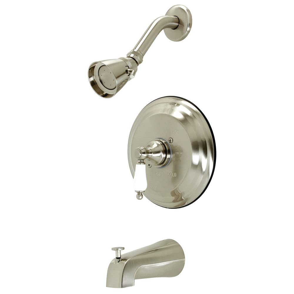 Robinetterie baignoire douche Kingston KB3638PL mitigeur mural avec manette blanche en porcelaine
