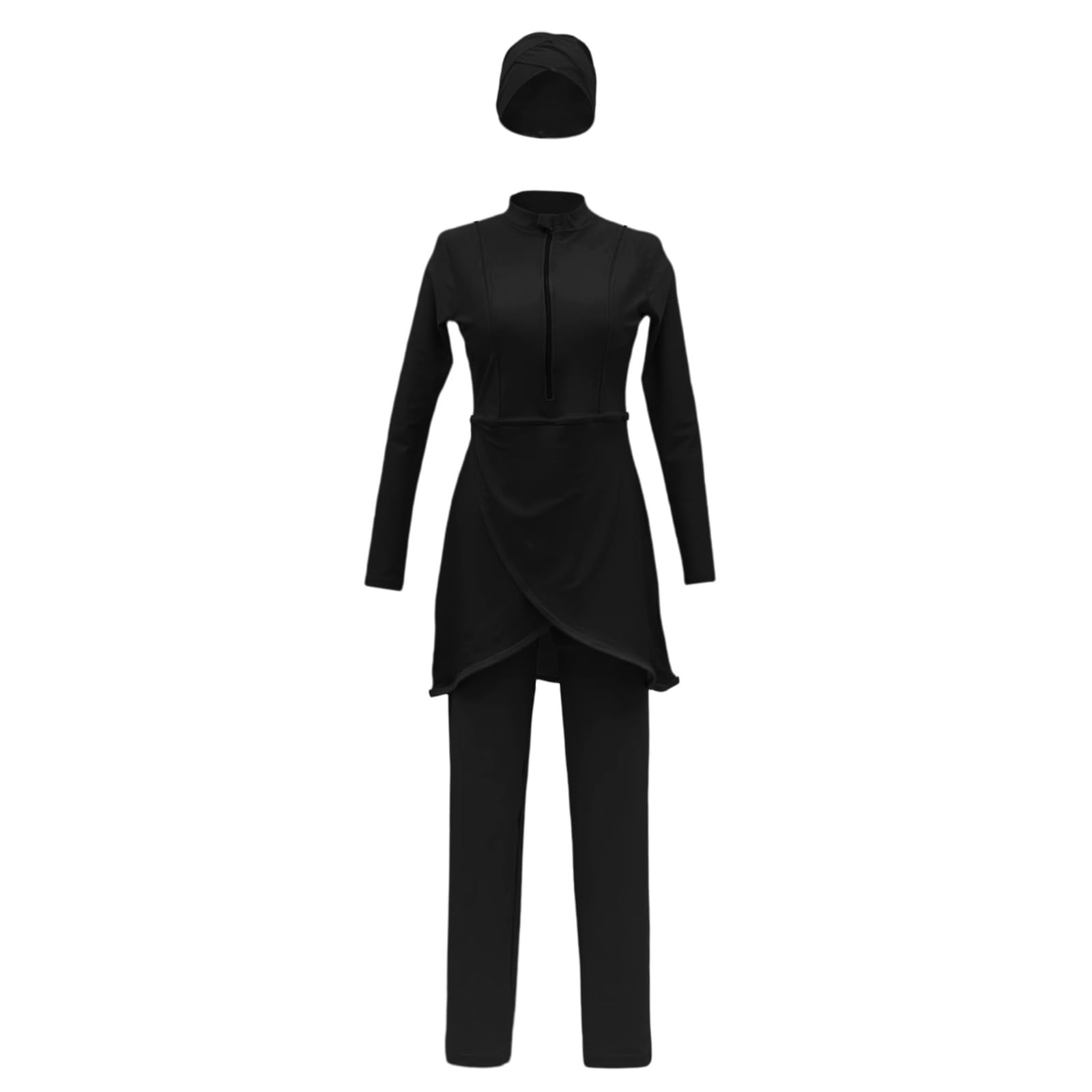 Costume da bagno musulmano da donna a maniche lunghe Burkini Set 3 pezzi con Hijab e pantaloni sportivi traspirante Costume da bagno musulmano vestito conservativo a maniche lunghe