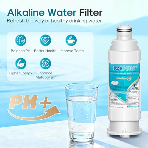 Image of ICEPURE Alkaline DA97-17376B Refrigerator Water Filter Replacement for Samsung HAF-QIN /EXP, DA97-08006C, WD-F45, WS645A RS27T5200SR RS22T5201SR RF28R7201SR RF32CG5400SR RF23M8070SG, Enhances PH, 2Pack