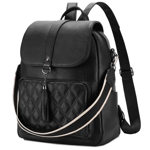 VX VONXURY Mochila Antirrobo Mujer de Cuero PU Mochila Mujer Casual Convertible con Diseño Antirrobo Doble Bolso Hombro Mujer para Escuela Viaje Trabajo