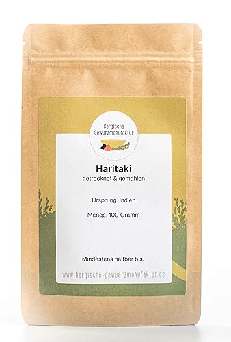 Haritaki, getrocknet und gemahlen