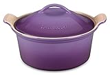 Le Creuset Stoneware Heritage Covered Round Casserole, 3-Quart, Cassis