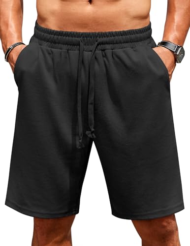 COOFANDY Kurze Jogginghose Herren Shorts Sweathose Kurz Sweat Shorts Freizeit Kurze Sommerhose Schwarz XL COOFANDY Kurze Jogginghose Herren Shorts Sweathose Kurz Sweat Shorts Freizeit Kurze Sommerhose Schwarz XL
