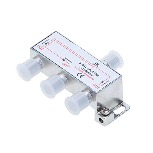 3 Way Bi-Directional 5-2300 Mhz Coaxial Antenna Splitter For Rg6 Rg59 Coax Cable Satellite Hdtv (3 Ports) #TOP5