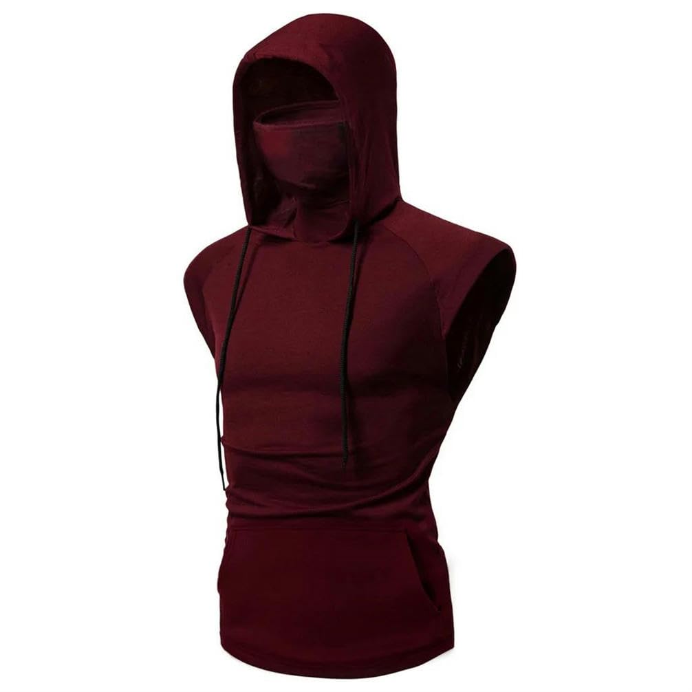JXQXHCFS Sport Canotte Uomo Fitness Senza Maniche Con Cappuccio Tasca Top Camicia Per Gli Uomini Abbigliamento palestra