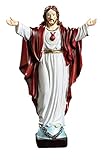 Größe: 20/16/5,9 cm Jesus Statue Heiliger Herz 20/16/5,9 cm