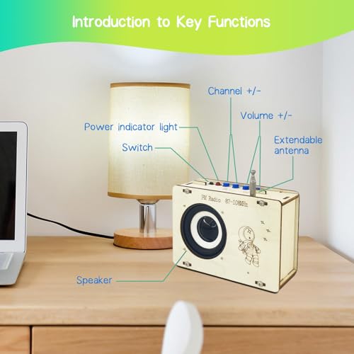 science kits for kids age 8-12 12-14 stem kits for kids age 8-10 diy radio kit for kids gifts for teen girls boys 9 11 13 15 16 with paint brush painting book stickers pendant amp squeeze toy