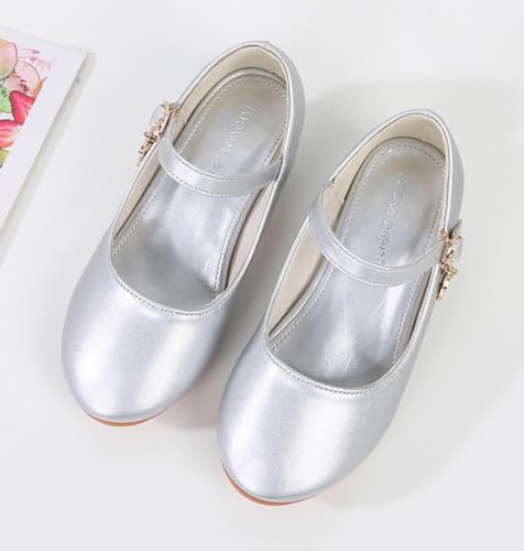 Girls PU Low Heel Dress Shoes Wedding Flower Party Princess Mary Jane Pumps3
