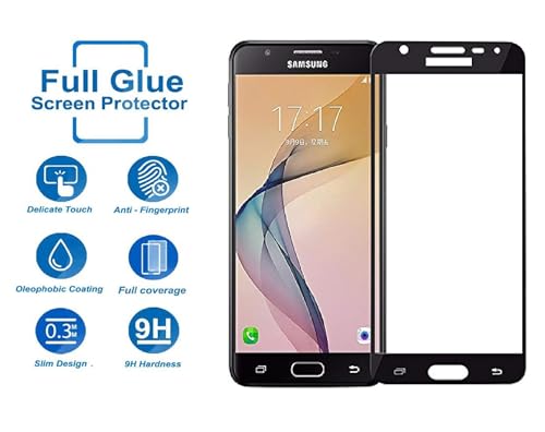 Image of HD Tempered Glass Screen Protector Compatible For Samsung Galaxy J7 (2015) With Edge To Edge Coverage And Easy Installation Kit