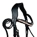 AHS us Black Leather Dressage Bridle with Copper Shade Stones on Browband (Black Patent Leather, Full)