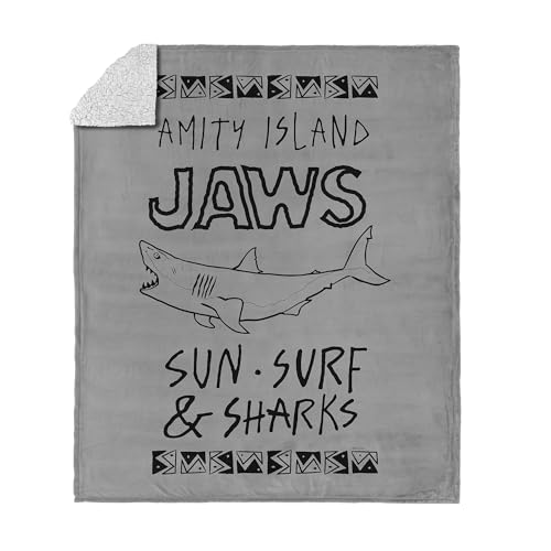 Northwest Jaws Amity Island Silk Touch Sherpa Throw Blanket 50x60 inches