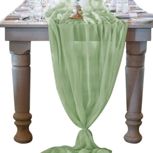 Table Runner-72*304cm (28*120inch) Chiffon Gauze Table Runner Extra Long