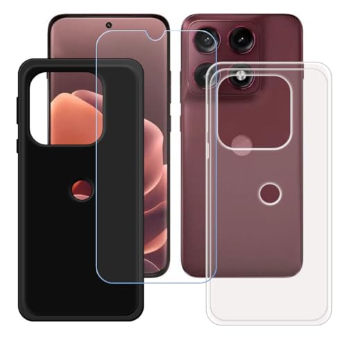 CongJiaLingXi�P�[�X �K�p���� Motorola Edge 70 Pro (6.78") + �����K���X�X�N���[���ی�t�B���� �A���� + ���ȃ\�t�g�V���R���P�[�X�ی�TPU�J�o�[�̃P�[�X�J�o�[