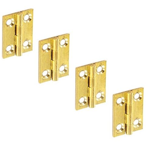 2 Pairs of 25mm Solid Brass Butt Hinges For Model Making or Cabinet + Screws 40512 Cover