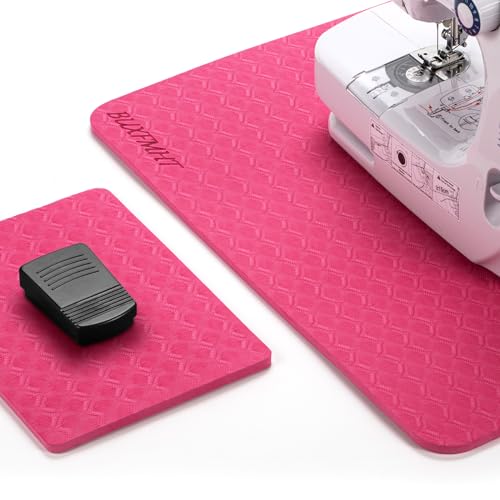 BUXFMHT rutschfeste Unterlage Für Nähmaschine, Nähmaschine Rutsch Reduzierung Matte Set, Nähmaschinenunterlage, Nähmatten-Set, Nähmaschinen-Dämpfungsmatte (2-teiliges)