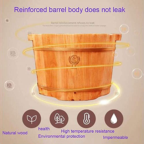 Cubeta de spa para pies de cedro impermeable para masaje y pedicura miniatura 2