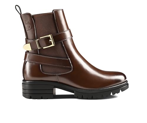 Image of LOUIS STITCH Women's High Ankle Boots| Elegant Buckle Slip-On Boots | Casual Slip-On Long Boots for Women | Casual & Formal Outings | LSLD-CLBT-LBB