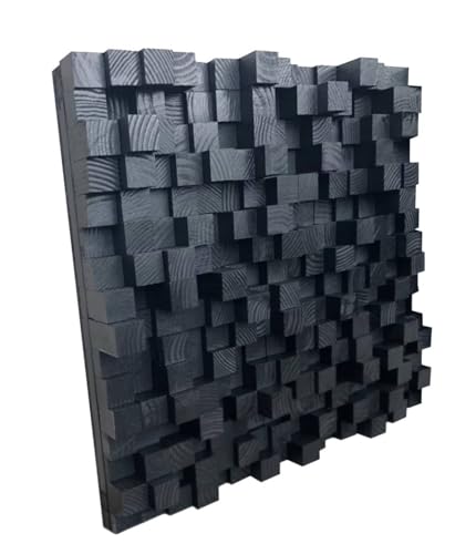 Lukelli 3D Wall Art, Sound diffusing panel, Studio Sound diffuser, Modern Wall decor, Cube Wall decor, Black wall decor, Wood art, Acoustic panel