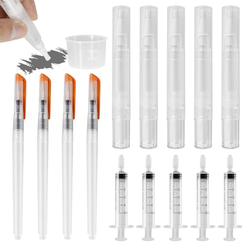 VINEST 14pcs Touch Up Paint Brushes Fillable Paint Brush Pens with Brush Tips,Large Capacity Touch-Up Paint Pen Drywall Repair Kit for Cabinets Furniture Stains Scratches Repair
