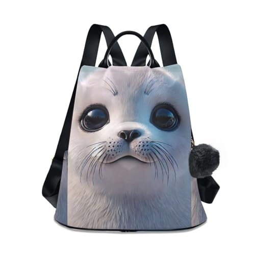 Sac à dos femme fermeture éclair anti-vol motif phoque mignon