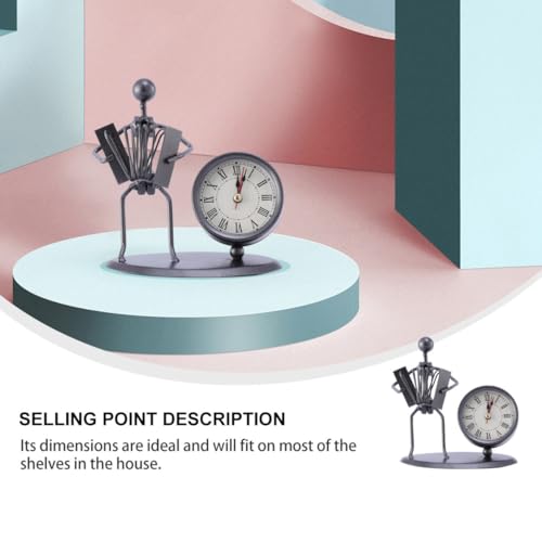 Reloj de escritorio retro ideal para obsequio vintage de acero analógico 7