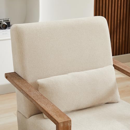 Sillón Giratorio Beige Tela Lino miniatura 5