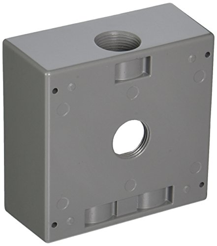 Taymac Db475S 4-1/2-Inch X 4-1/2-Inch Gang 2-Inch Deep Weatherproof Box, 3/4-Inch Outlets, Gray #TOP14