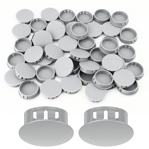 Image of 50PCS 1-1 /2 inch Grey Plastic Plugs Hole, Round PA66 Plug Furniture Hole Decorative Cover