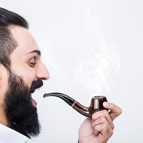 Joyoldelf Smoking Pipe, Luxury Tobacco Pipe With Leather Tobacco Pipe Pouch, Deepened & Windproof Tobacco Pipes For Smoking With 9Mm Pipe Filter, Tobacco Pipe Stand And Smoking Accessories #TOP5