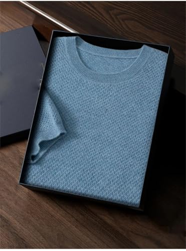 Mens Short Sleeve Pullover Sweater O Neck Solid Color Casual Knitted Warm Sweater2