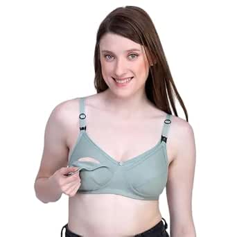 Maternity Nursing Bra Cotton for Women Soft Comfortable Feeding Bra with Easy Clip Down Cups