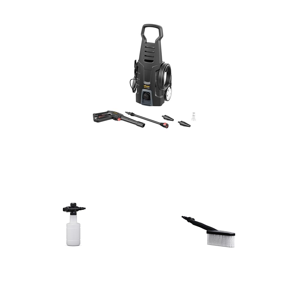 WAGNER 3‑in‑1 Kit Entretien de la Voiture: Nettoyeur Haute Pression Aquastorm Advanced, Buse à Mousse et Brosse de Lavage Standard – idéal pour Voitures, Camping‑Cars