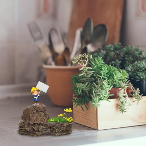Tocón de árbol simulado de PVC con piedras falsas mini para decoración detallada de jardines 5