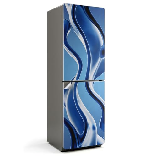 Décalcomanie sticker couvrant entièrement frigo 60x190 vagues fluides