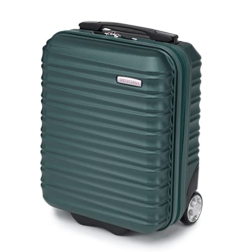 WITTCHEN Valise Cabine Voyage Petite Bagage à Main Valise Rigide en ABS avec 2 roulettes pivotantes Poignée télescopique Groove Line Taille XS Vert Air...