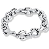 [swars] ブレスレット ユニセックス 金属アレルギー対応 ステンレス マンテル チェーン シルバー (21, 幅：12mm)