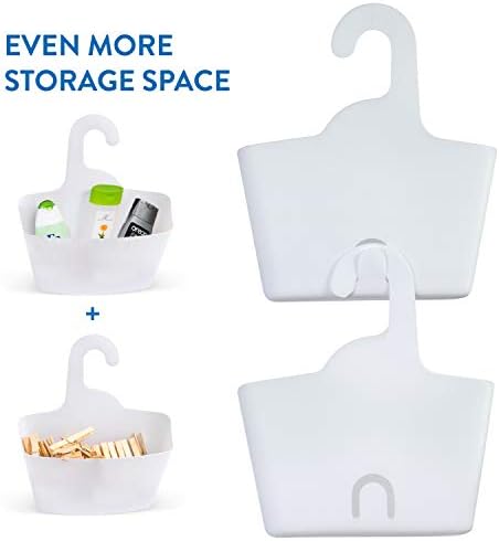 Tatkraft POSH Shower Caddy White 2-tier Organizer Easy to Clean No Drilling 12.2 X 11 X 4.7''
