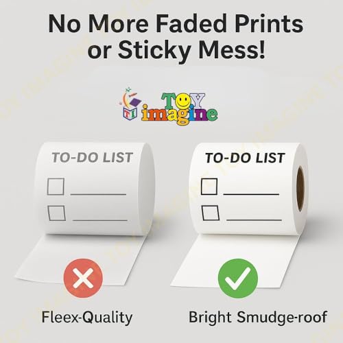 Image of Toy Imagine Non-Sticky Thermal Printer Paper Roll - 2.5 Inch White | 58mm Mini Thermal Roll for Kids Camera, Label, Photo Printers & Billing - Pack of 10