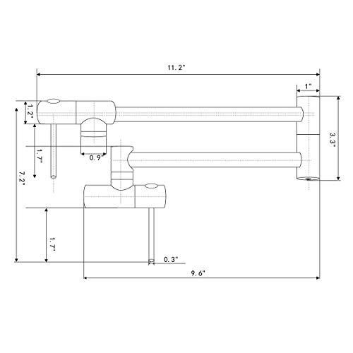 Kwode Matte Black Pot Filler Faucet Wall Mount Commercial Kitchen Sink Faucet Double Joints Folding Stretchable Swing Arm With Single Hole 2 Handles Brass #TOP5