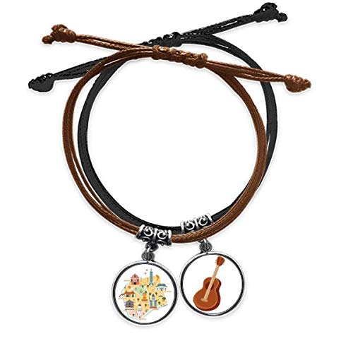 Pulsera de cuero de Taipei y Faro de Eluanbi accesorio ajustable con grabado