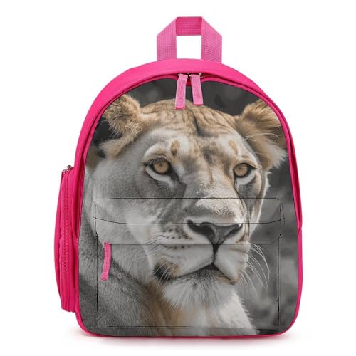 Lioness Backpack for Men Women, Durable Small Bookbag Lightweight Daypack for Travel, Hiking, Pink-style