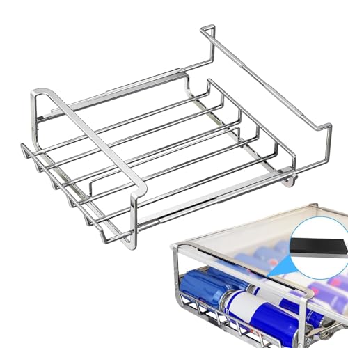 Soporte de almacenamiento de latas de acero inoxidable, organizador de almacenamiento de refrigerador, soporte para latas de refrigerador, organizador automático de bebidas, organizador de bebidas